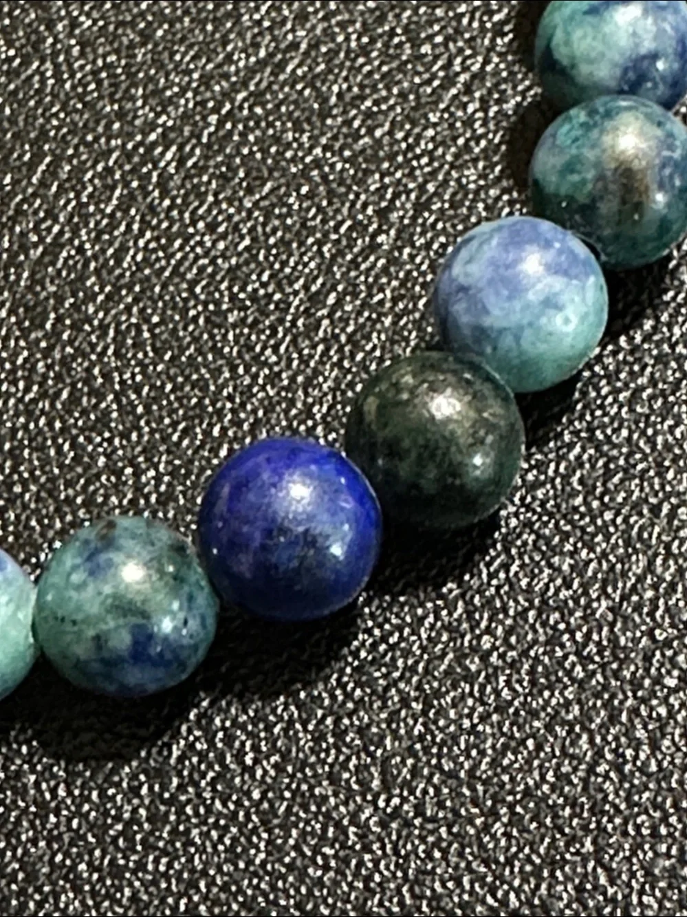 Azurite Malachite K2 Jasper Natural Stone Beaded Stretch Bracelet - 6.5mm
